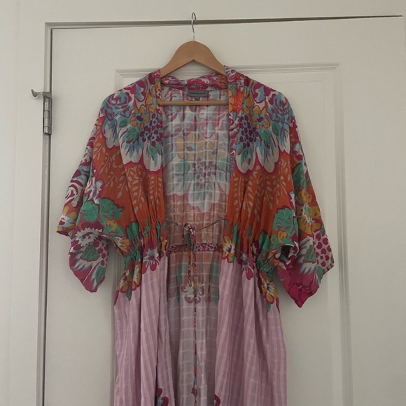 Anthropologie Conditions Apply Printed Tie Waist Kimono - Picture 12 of 12